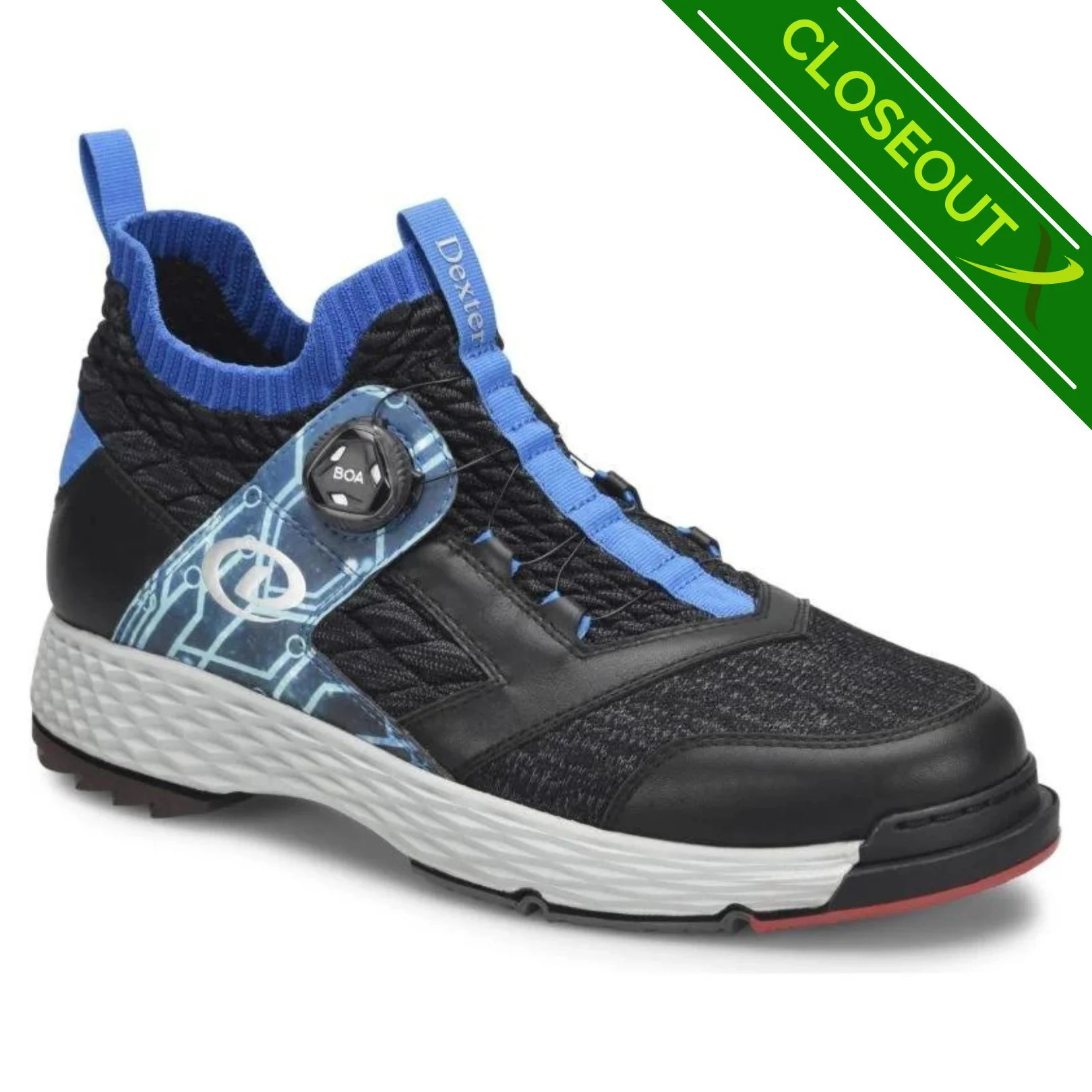 Does Dexter THE C9 use a specific technology for its Sidewinder BOA Black/Blue Bowling Shoes?